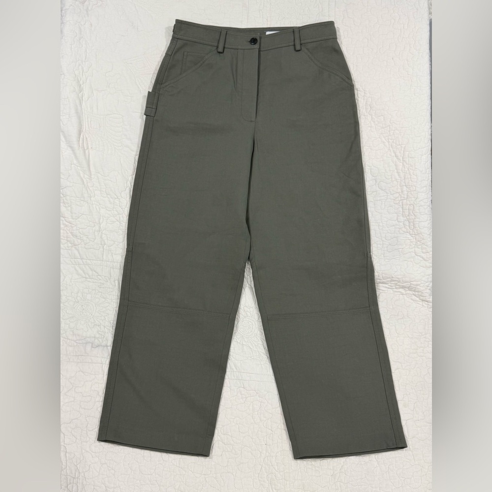 Theory Womens  Olive Green Pants Size 6 no stretch straight leg